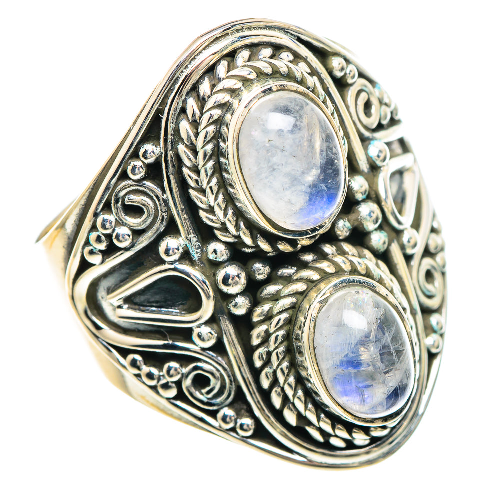 Rainbow Moonstone Rings handcrafted by Ana Silver Co - RING93111