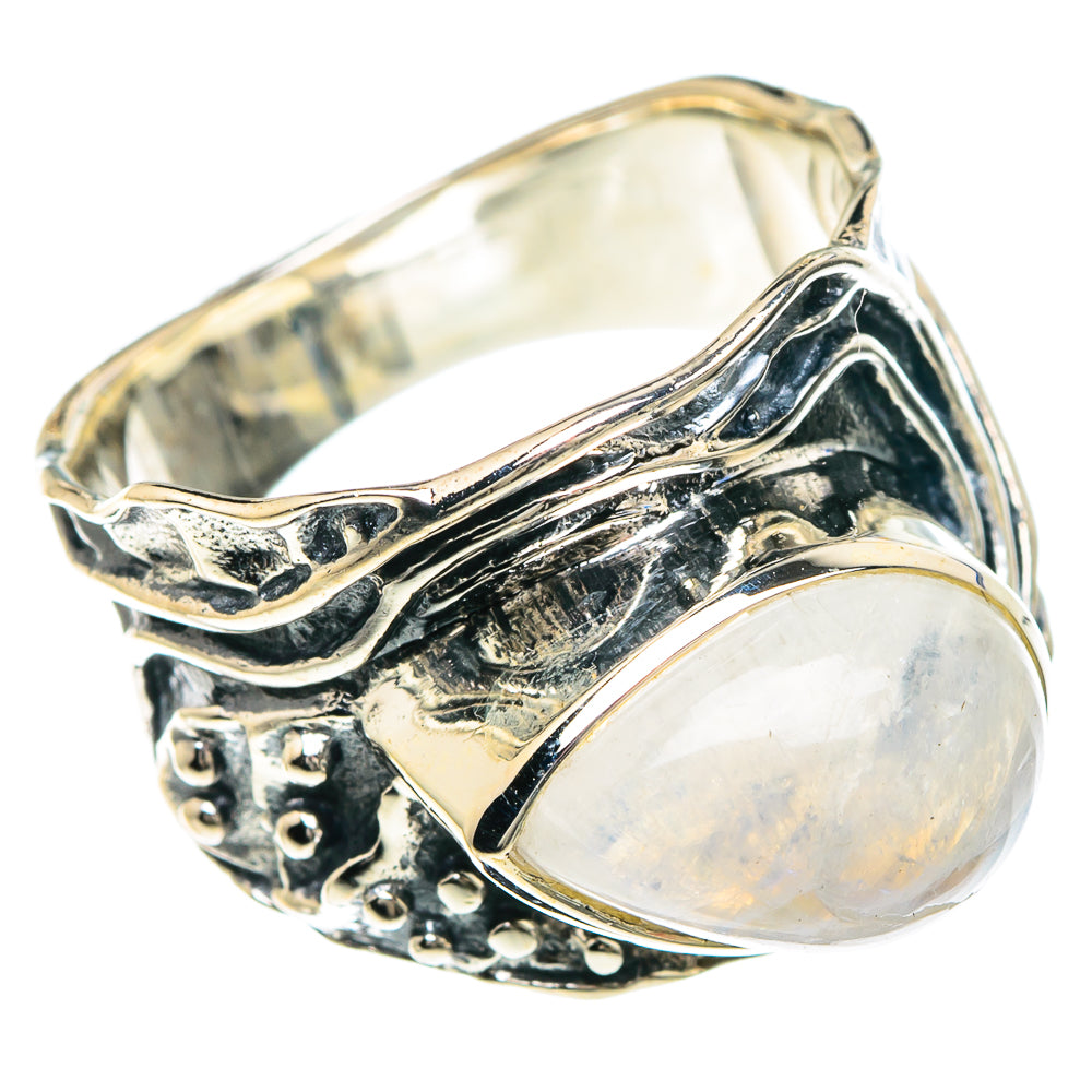 Rainbow Moonstone Rings handcrafted by Ana Silver Co - RING93135