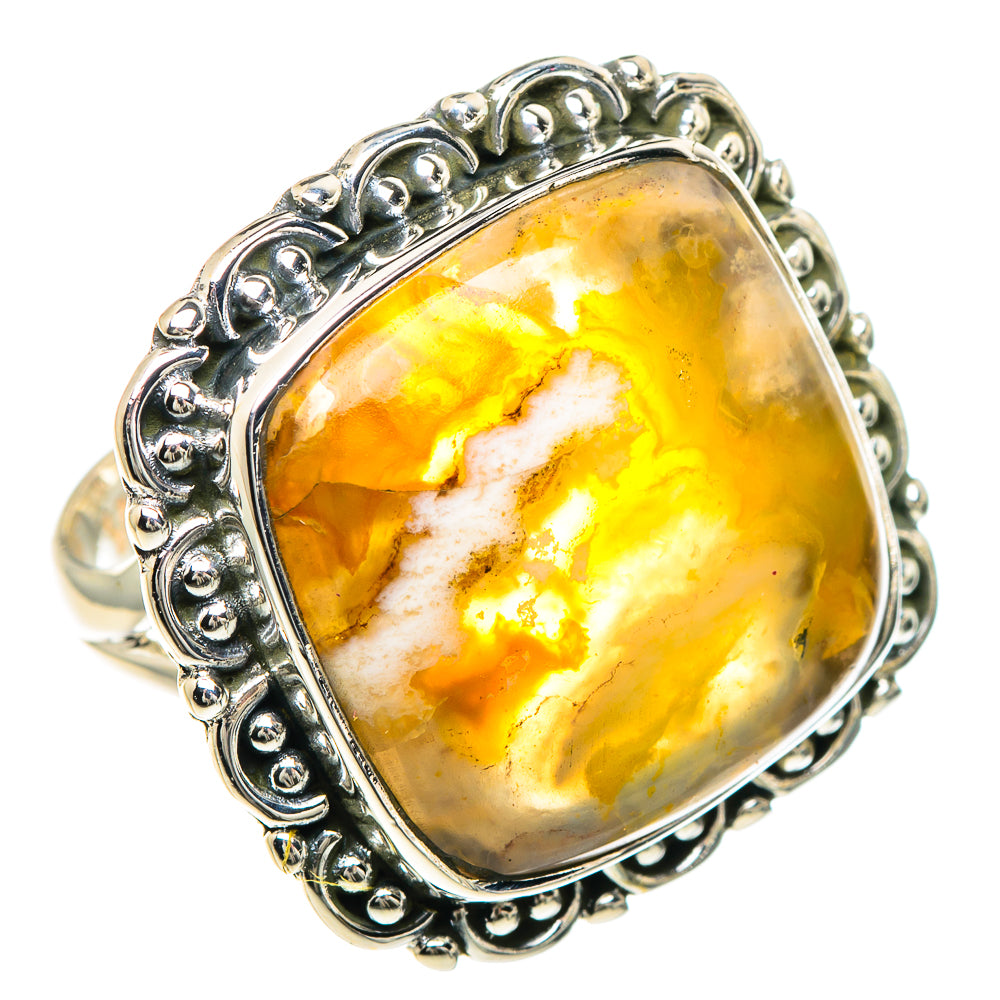 Plume Agate Rings handcrafted by Ana Silver Co - RING93156 - Photo 2