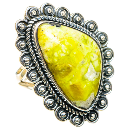 African Green Opal Rings handcrafted by Ana Silver Co - RING93175 - Photo 2