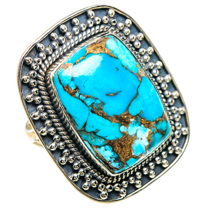Blue Copper Composite Turquoise Rings handcrafted by Ana Silver Co - RING93179