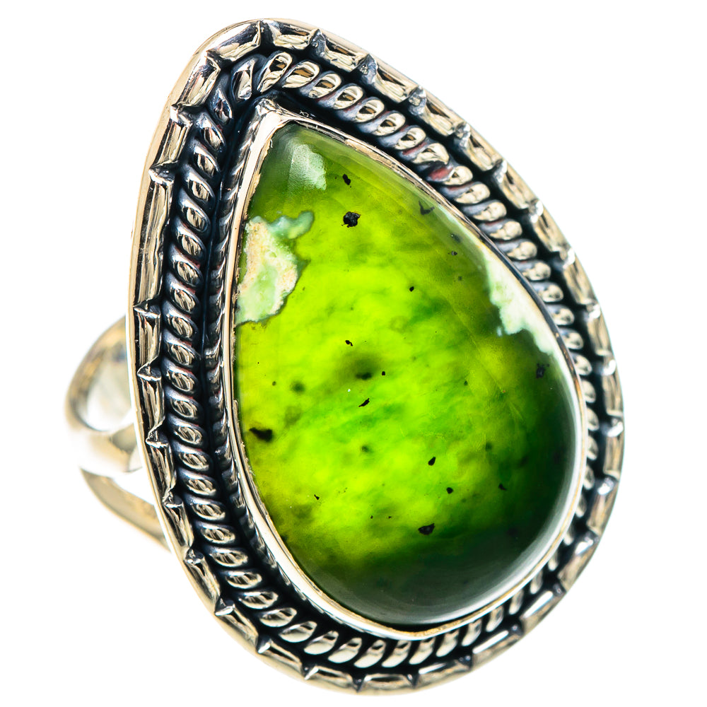 Australian Green Opal Rings handcrafted by Ana Silver Co - RING93180