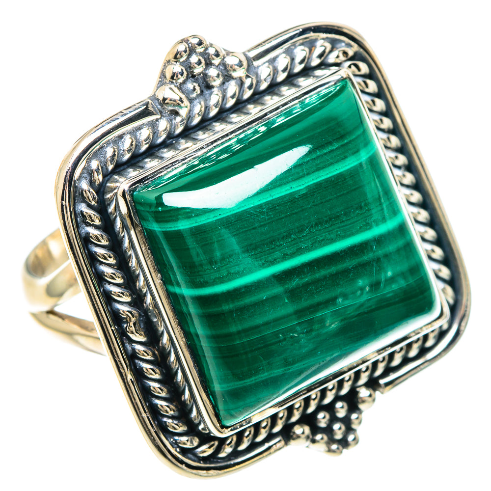 Malachite Rings handcrafted by Ana Silver Co - RING93181