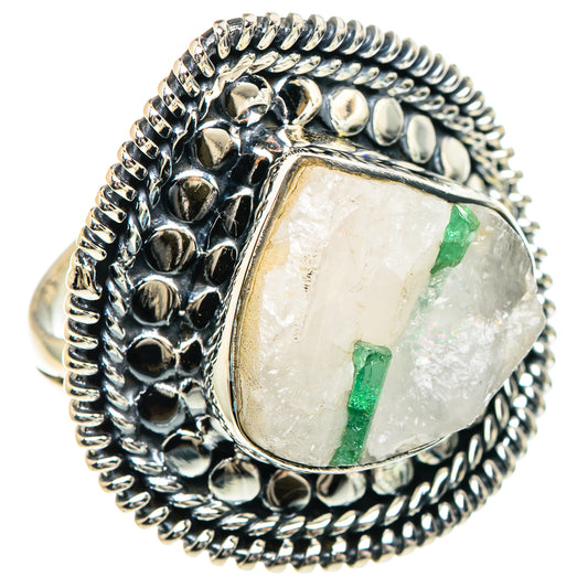 Green Tourmaline In Quartz Rings handcrafted by Ana Silver Co - RING93195