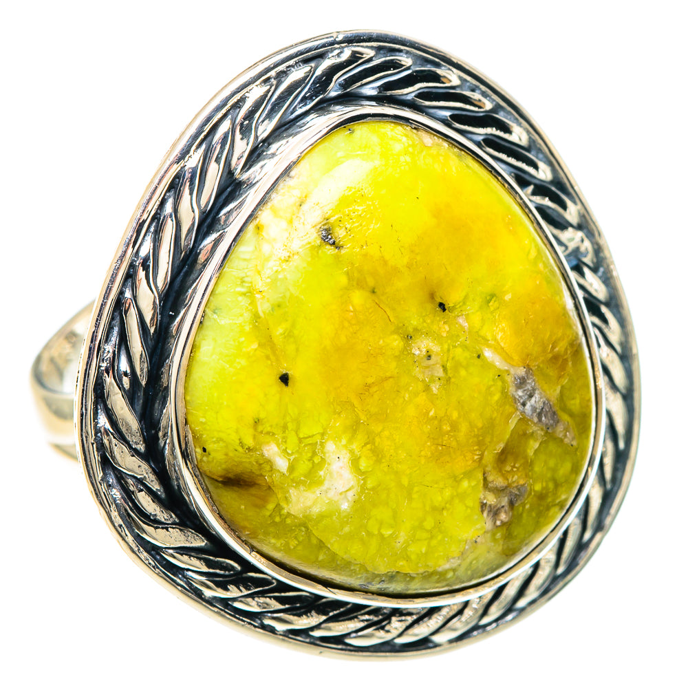 African Green Opal Rings handcrafted by Ana Silver Co - RING93205