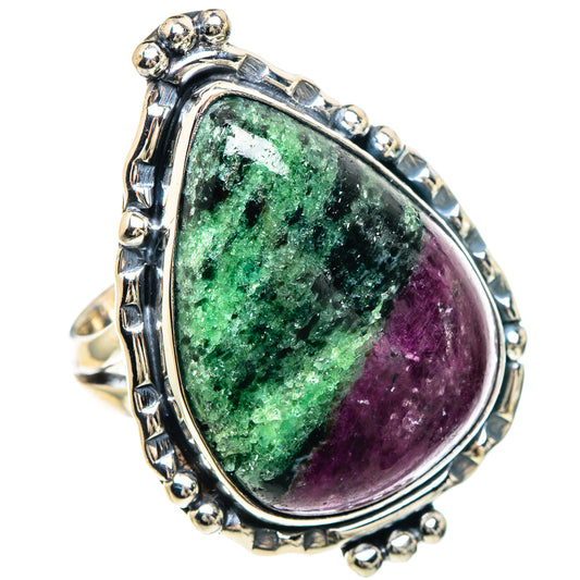 Ruby Zoisite Rings handcrafted by Ana Silver Co - RING93211