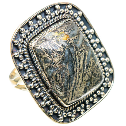Pyrite Agate Rings handcrafted by Ana Silver Co - RING93223 - Photo 2