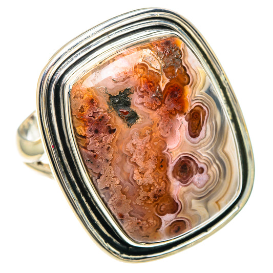 Crazy Lace Agate Rings handcrafted by Ana Silver Co - RING93251