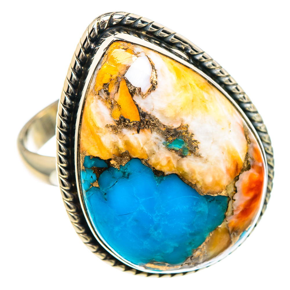 Spiny Oyster Turquoise Rings handcrafted by Ana Silver Co - RING93263