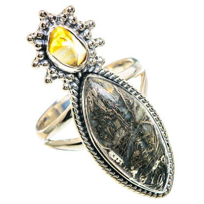 Pyrite Agate Rings handcrafted by Ana Silver Co - RING93281