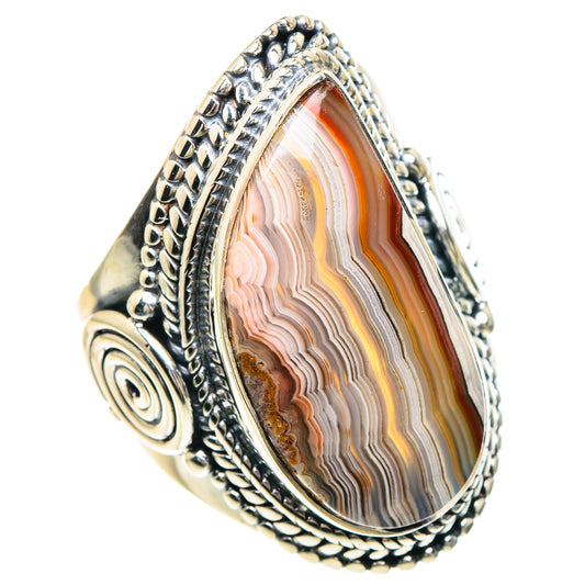 Crazy Lace Agate Rings handcrafted by Ana Silver Co - RING93294