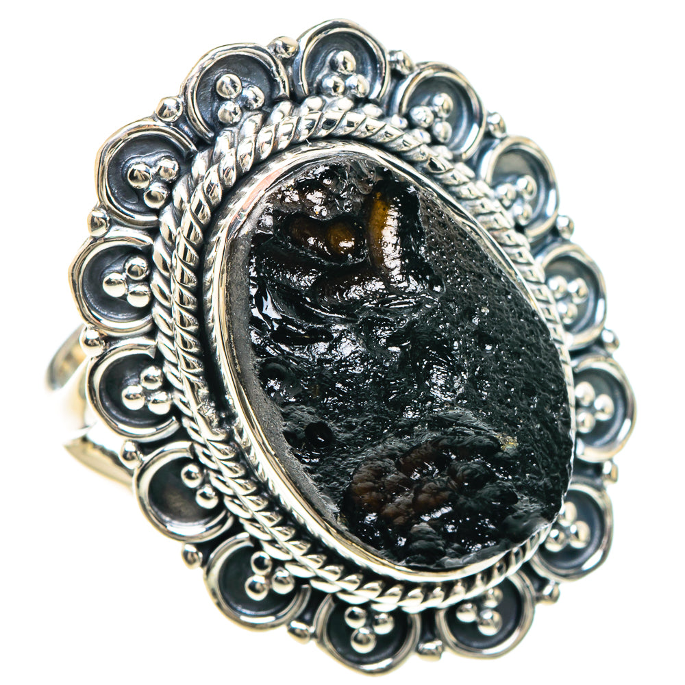 Tektite Rings handcrafted by Ana Silver Co - RING93301 - Photo 2