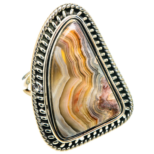 Laguna Lace Agate Rings handcrafted by Ana Silver Co - RING93307