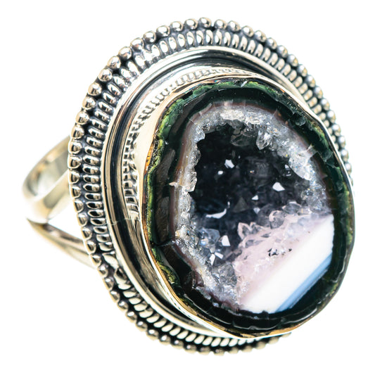 Coconut Geode Slice Rings handcrafted by Ana Silver Co - RING93319