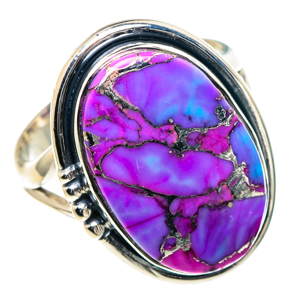Purple Copper Composite Turquoise Rings handcrafted by Ana Silver Co - RING93333