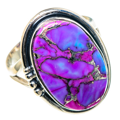 Purple Copper Composite Turquoise Rings handcrafted by Ana Silver Co - RING93333