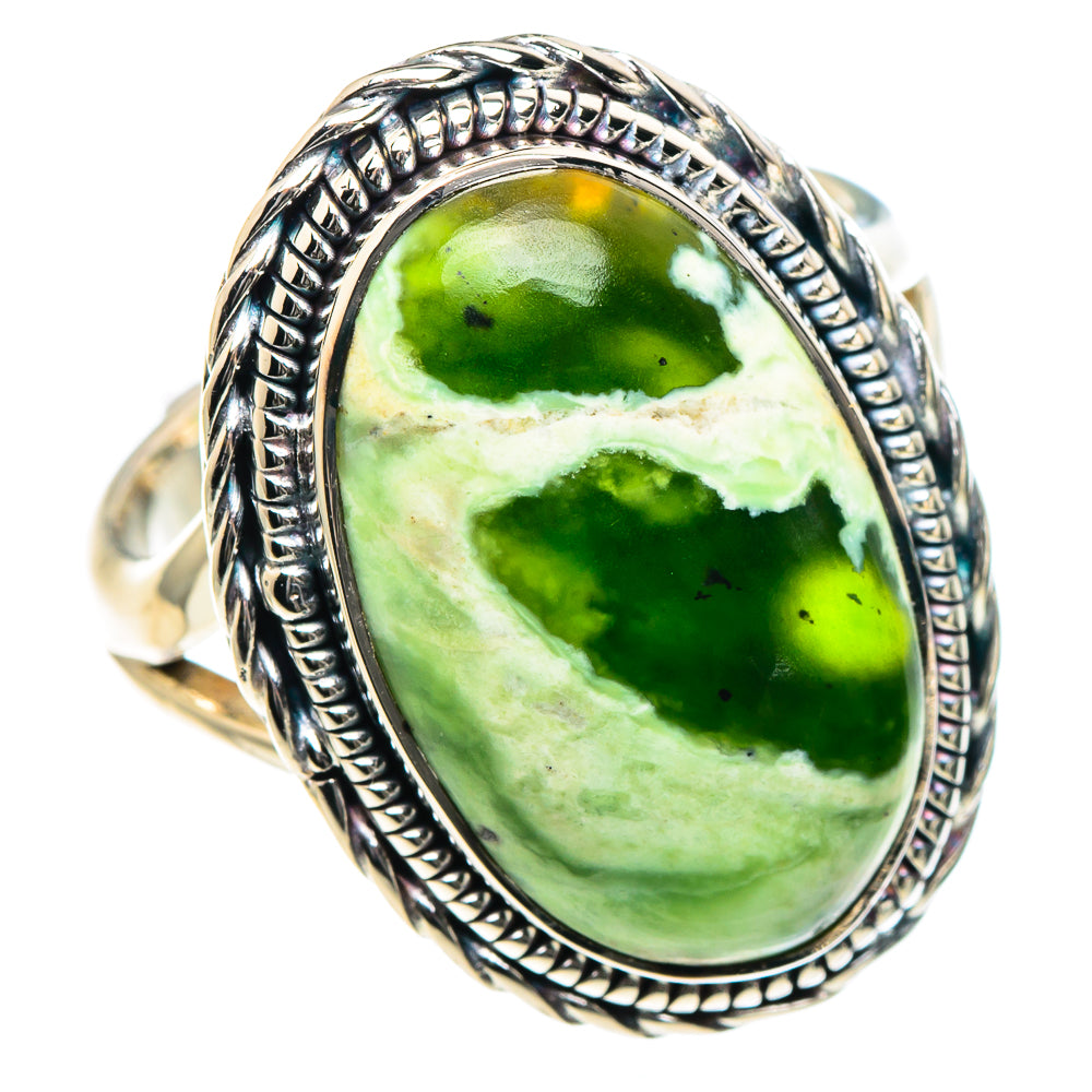 Australian Green Opal Rings handcrafted by Ana Silver Co - RING93345