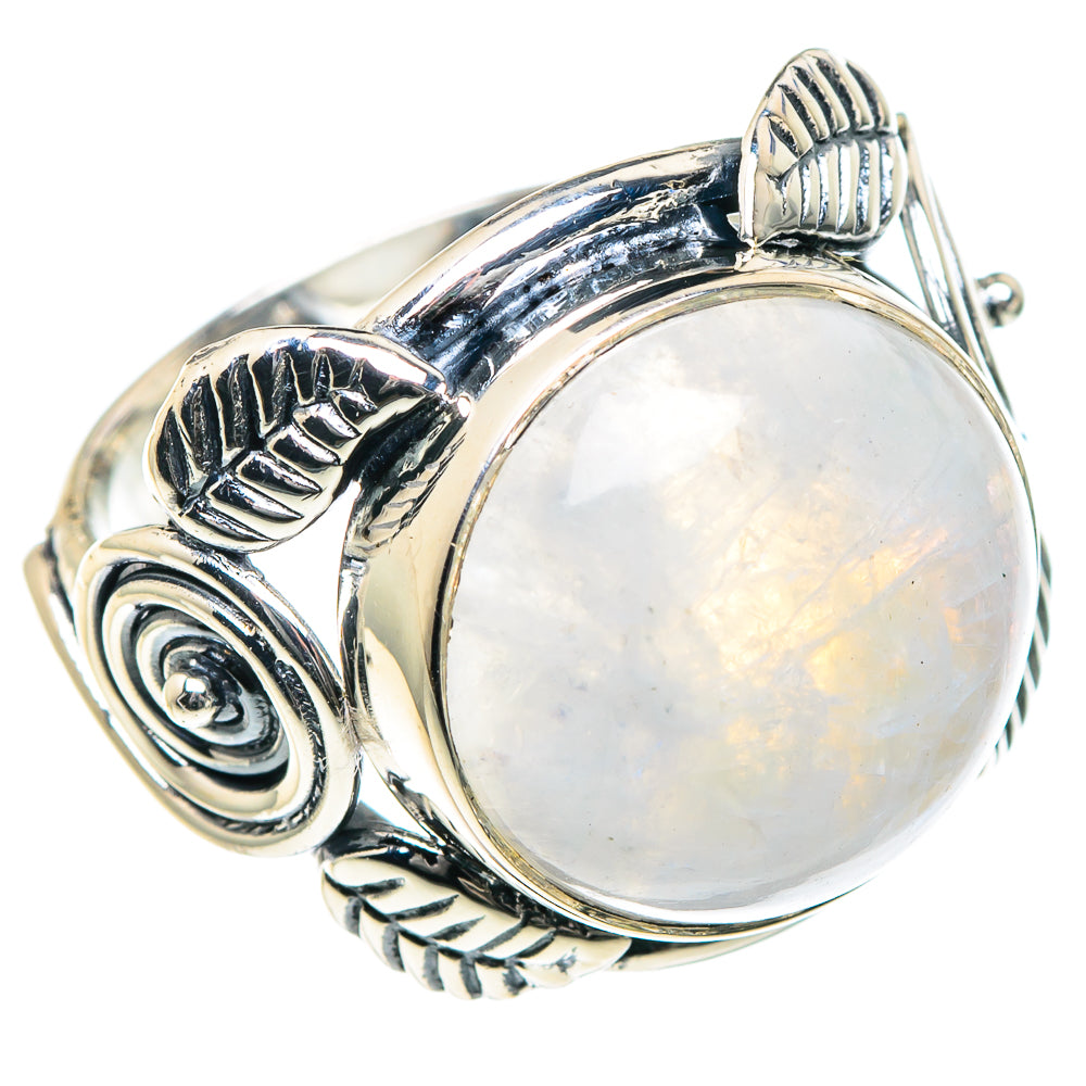 Rainbow Moonstone Rings handcrafted by Ana Silver Co - RING93357
