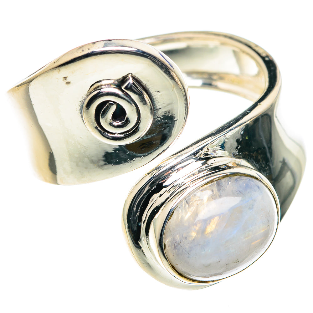 Rainbow Moonstone Rings handcrafted by Ana Silver Co - RING93358