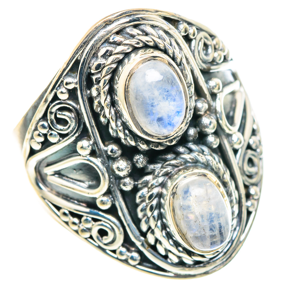 Rainbow Moonstone Rings handcrafted by Ana Silver Co - RING93374