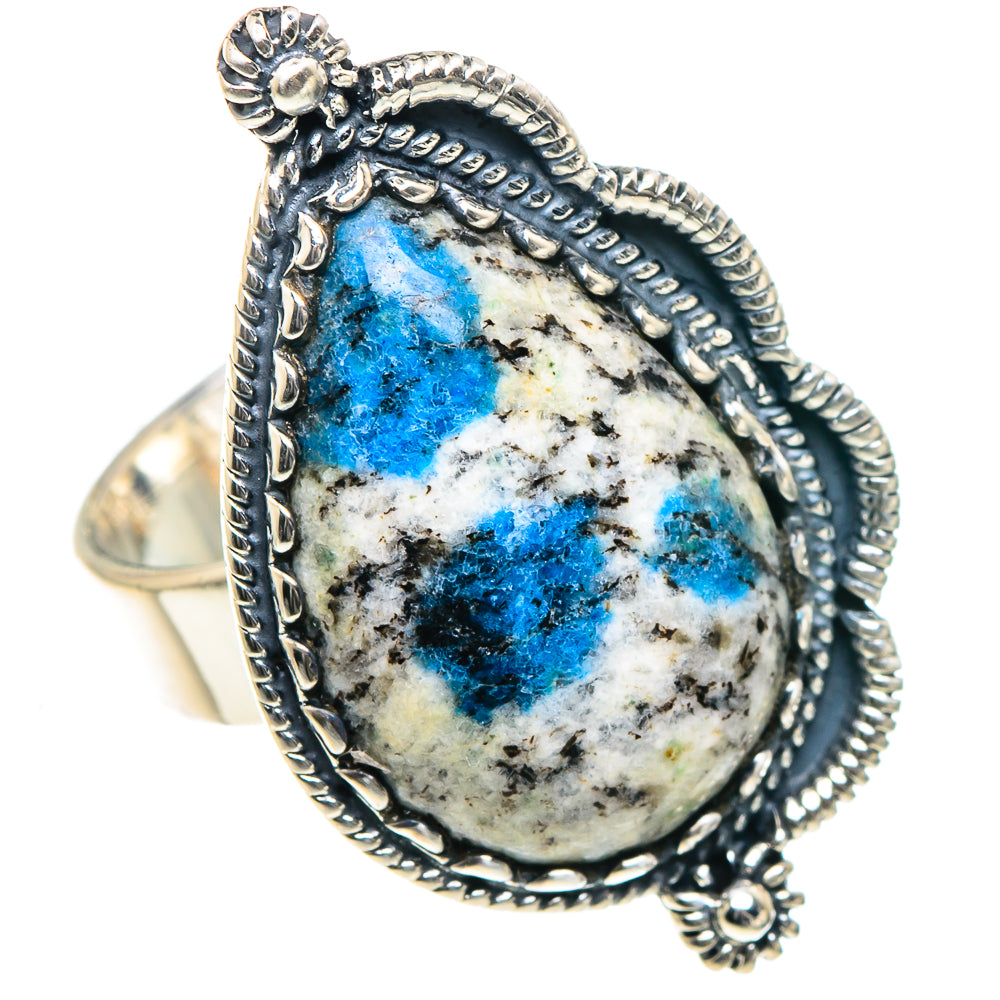 K2 Blue Azurite Rings handcrafted by Ana Silver Co - RING93380