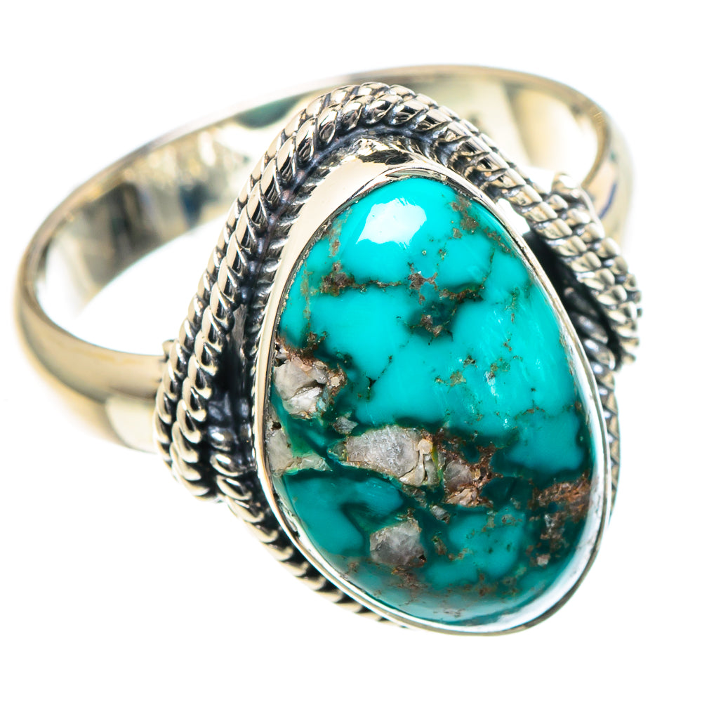 Tibetan Turquoise Rings handcrafted by Ana Silver Co - RING93383