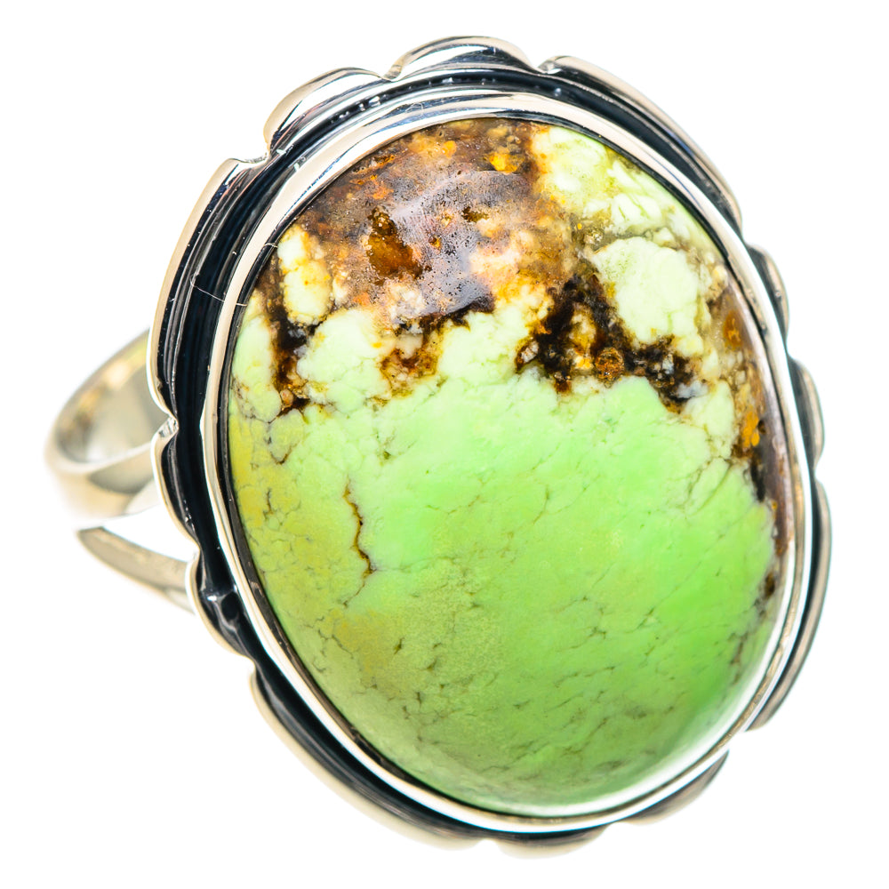 Lemon Chrysoprase Rings handcrafted by Ana Silver Co - RING93386