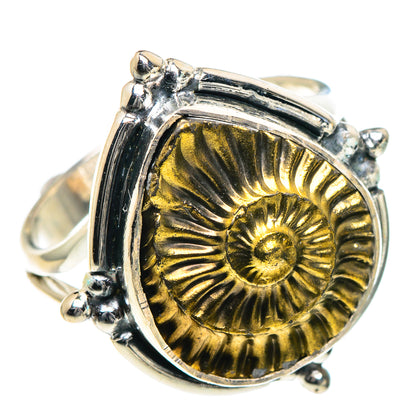 Pyrite Fossil Rings handcrafted by Ana Silver Co - RING93391