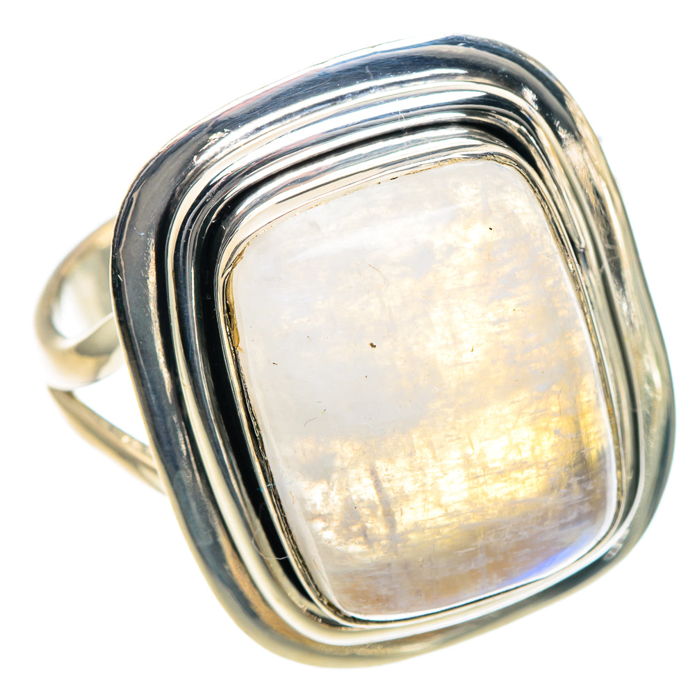 Rainbow Moonstone Rings handcrafted by Ana Silver Co - RING93392