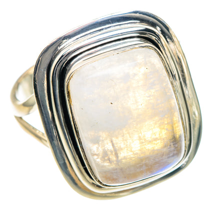 Rainbow Moonstone Rings handcrafted by Ana Silver Co - RING93392