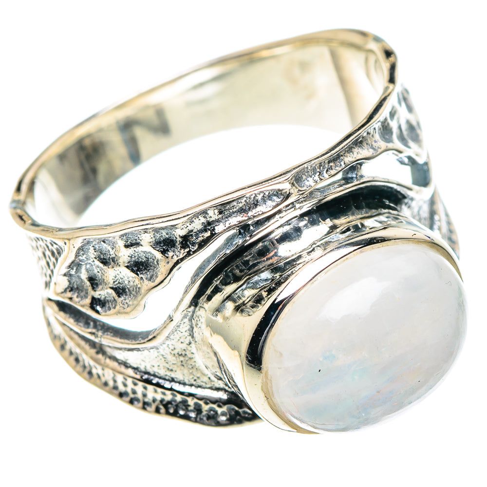 Rainbow Moonstone Rings handcrafted by Ana Silver Co - RING93393