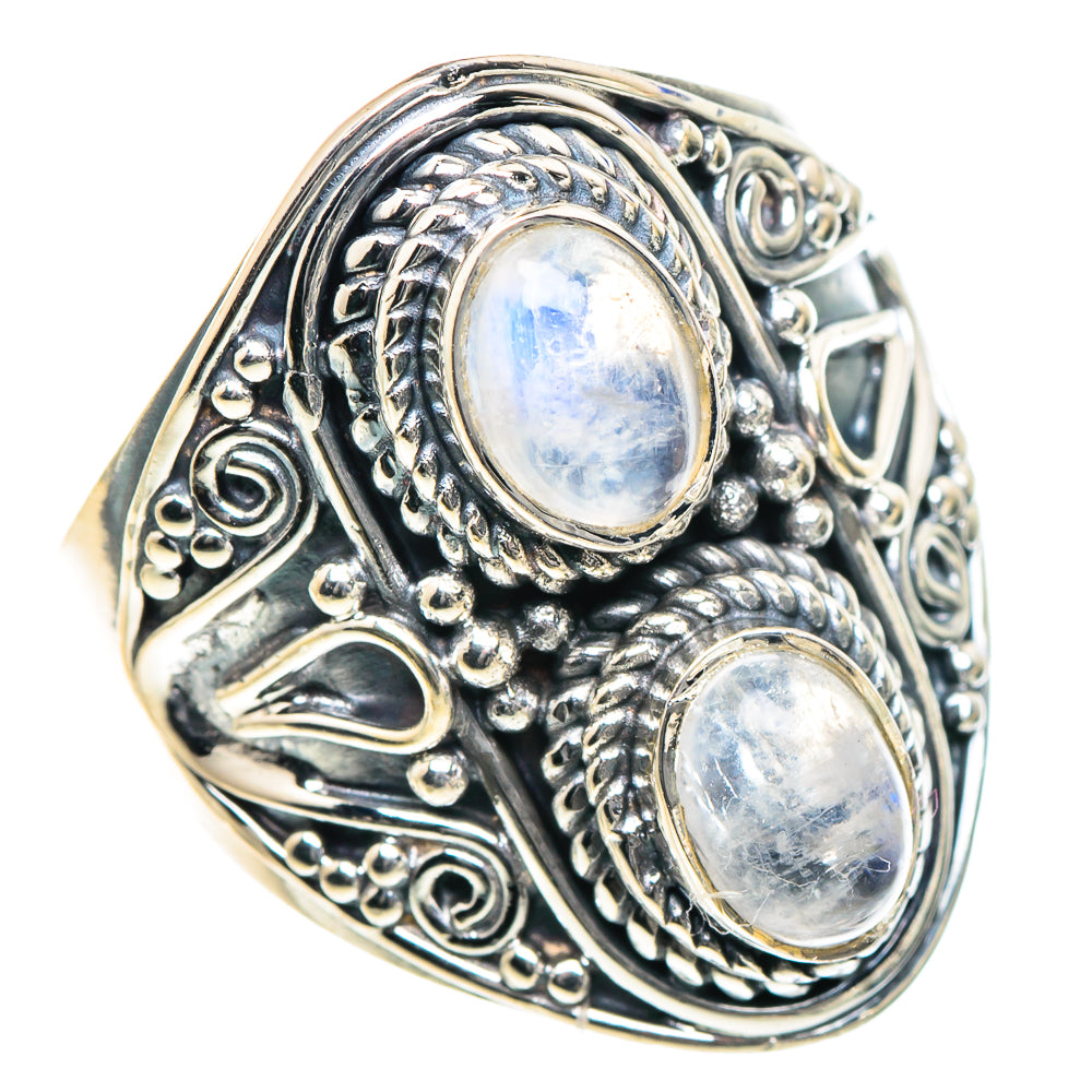 Rainbow Moonstone Rings handcrafted by Ana Silver Co - RING93410