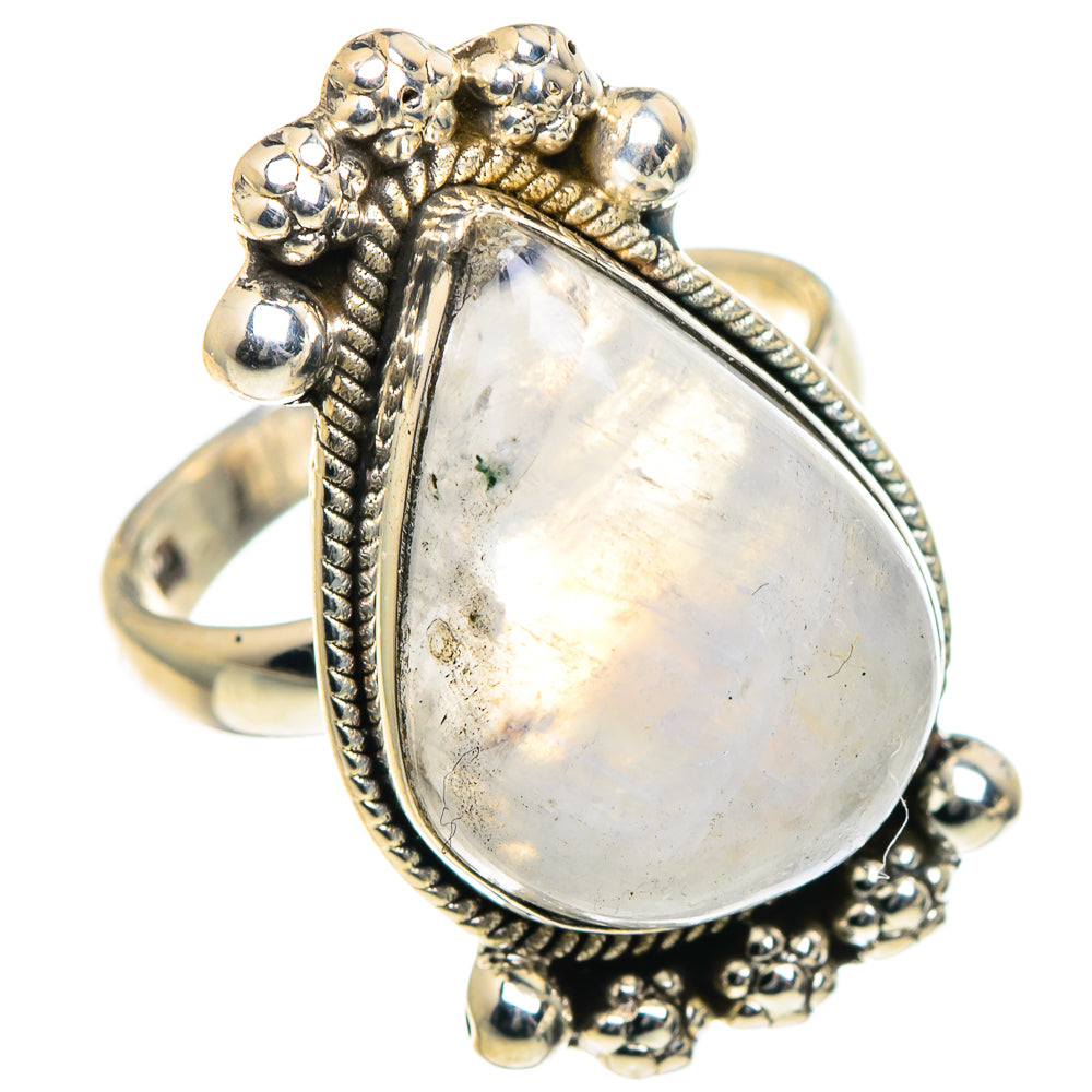 Rainbow Moonstone Rings handcrafted by Ana Silver Co - RING93426