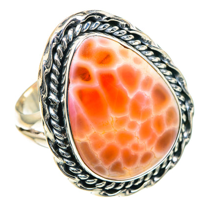 Fire Crab Agate Rings handcrafted by Ana Silver Co - RING93452