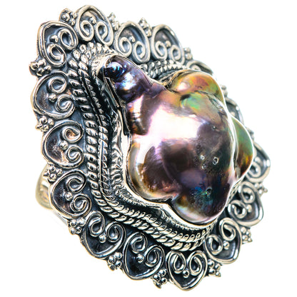 Titanium Mother Of Pearl Rings handcrafted by Ana Silver Co - RING93458