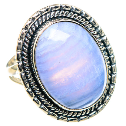 Blue Lace Agate Rings handcrafted by Ana Silver Co - RING93467
