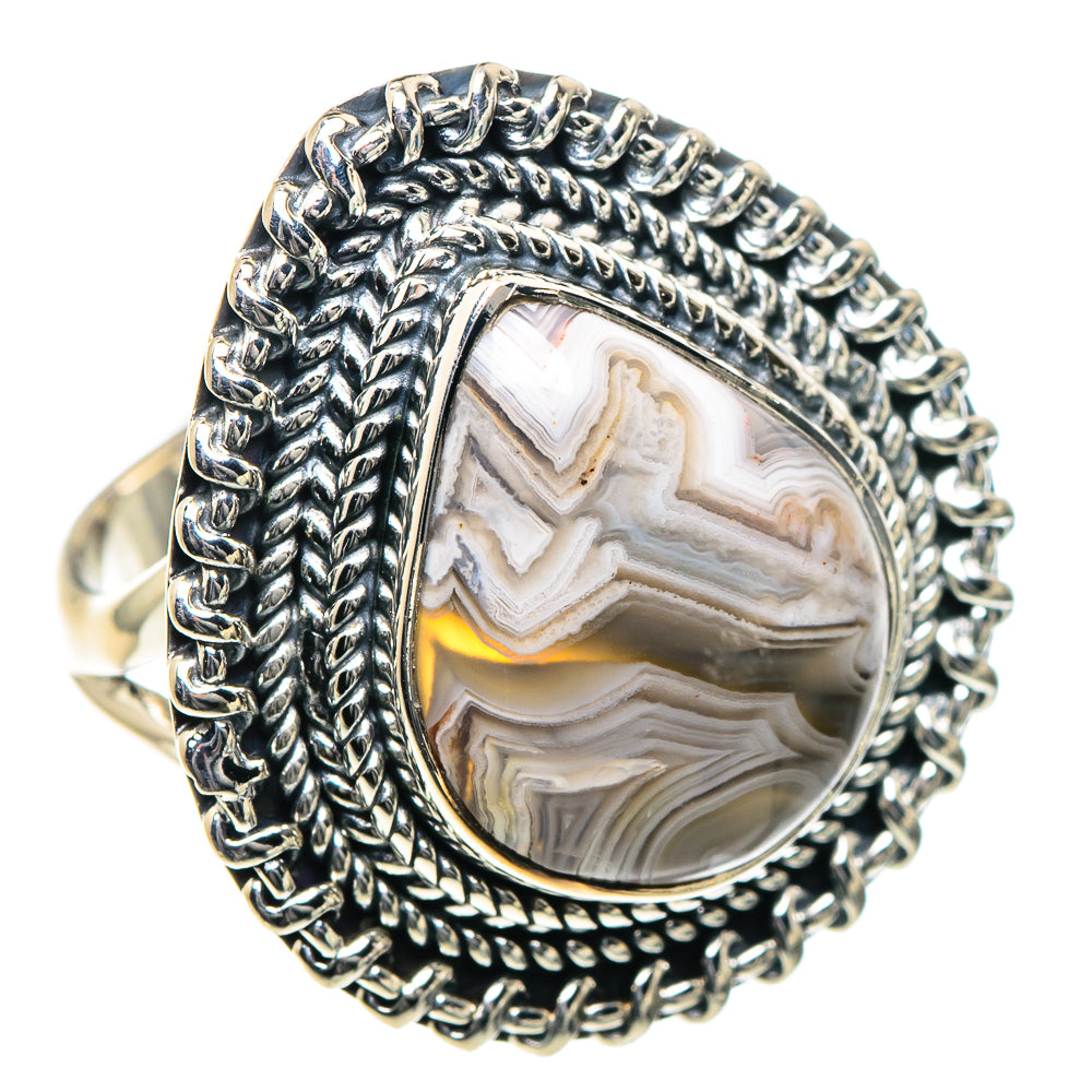 Laguna Lace Agate Rings handcrafted by Ana Silver Co - RING93502 - Photo 2
