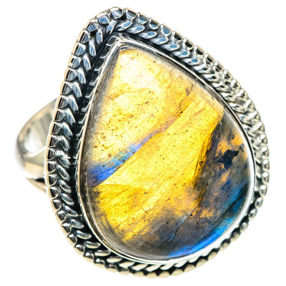 Labradorite Rings handcrafted by Ana Silver Co - RING93511