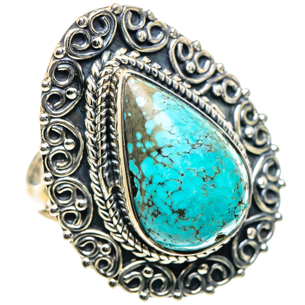 Tibetan Turquoise Rings handcrafted by Ana Silver Co - RING93512