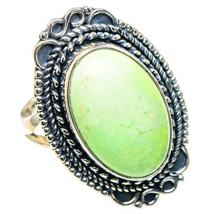 Lemon Chrysoprase Rings handcrafted by Ana Silver Co - RING93521 - Photo 2