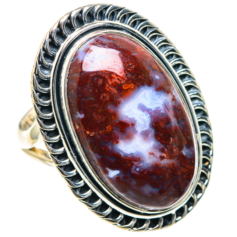 Plume Agate Rings handcrafted by Ana Silver Co - RING93526