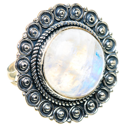 Rainbow Moonstone Rings handcrafted by Ana Silver Co - RING93557