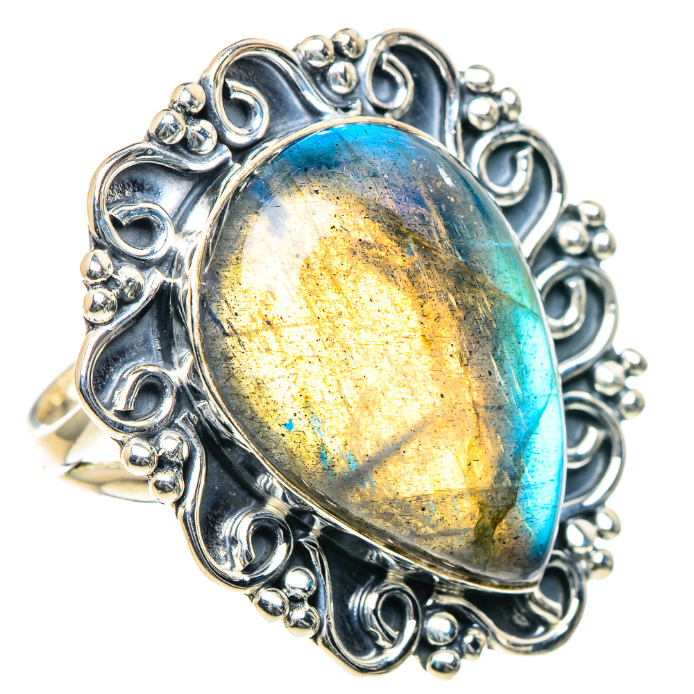Labradorite Rings handcrafted by Ana Silver Co - RING93567