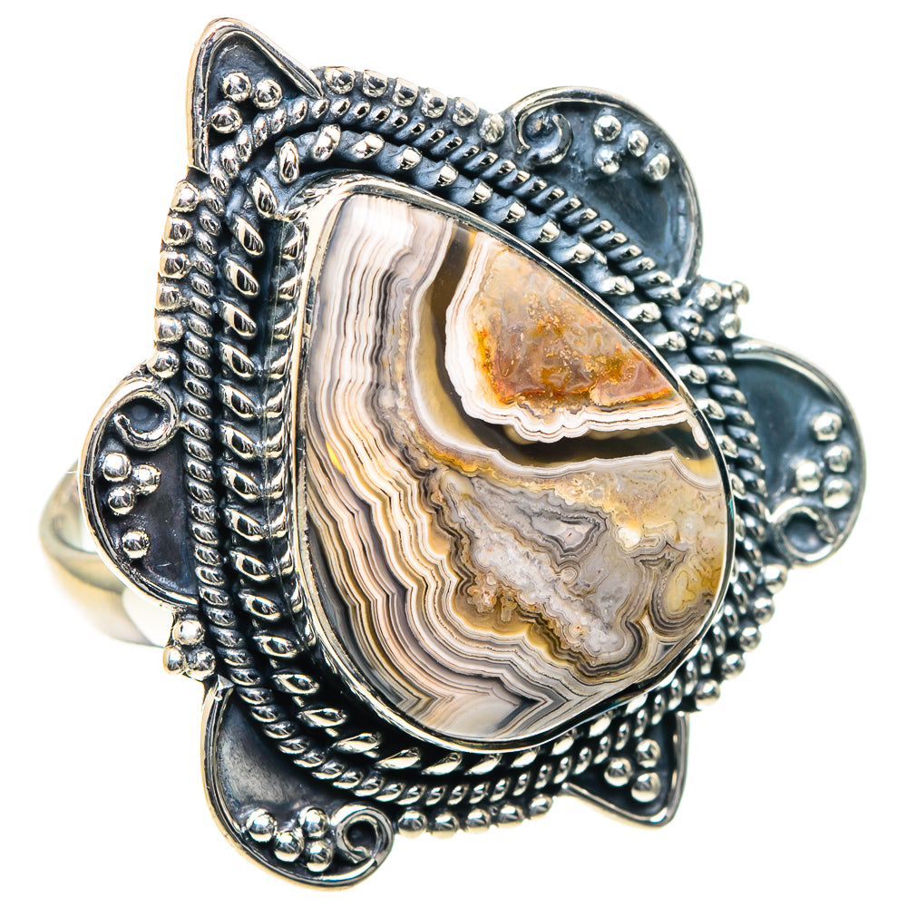 Laguna Lace Agate Rings handcrafted by Ana Silver Co - RING93571