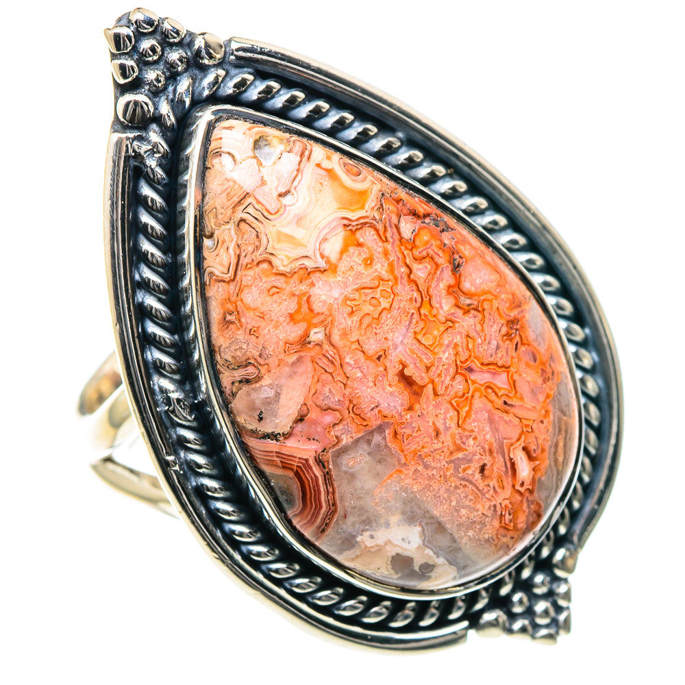 Crazy Lace Agate Rings handcrafted by Ana Silver Co - RING93575