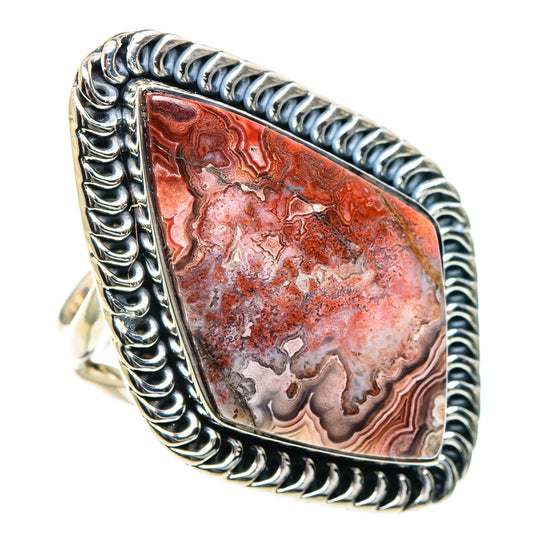 Crazy Lace Agate Rings handcrafted by Ana Silver Co - RING93576