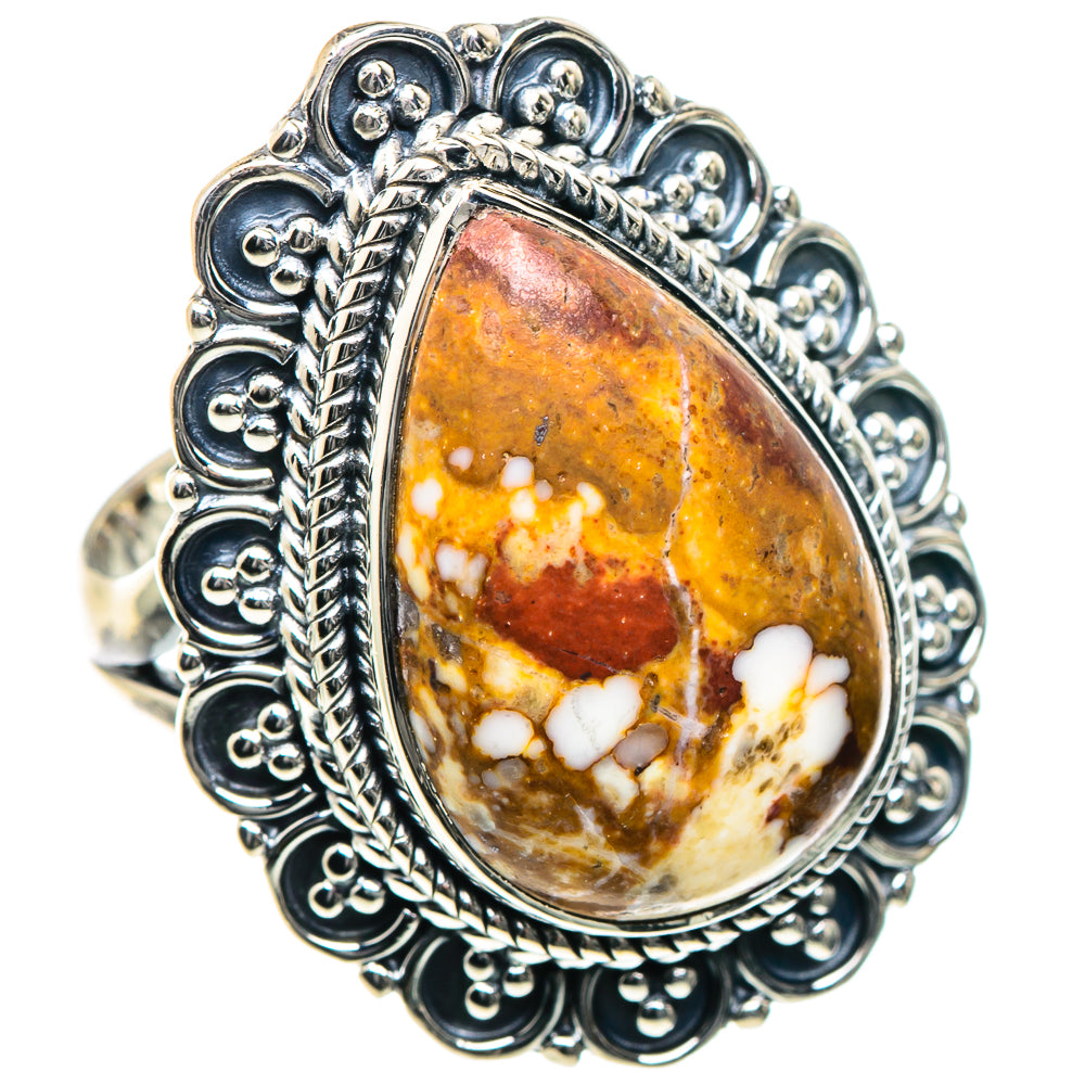 Peanut Wood Jasper Rings handcrafted by Ana Silver Co - RING93606 - Photo 2