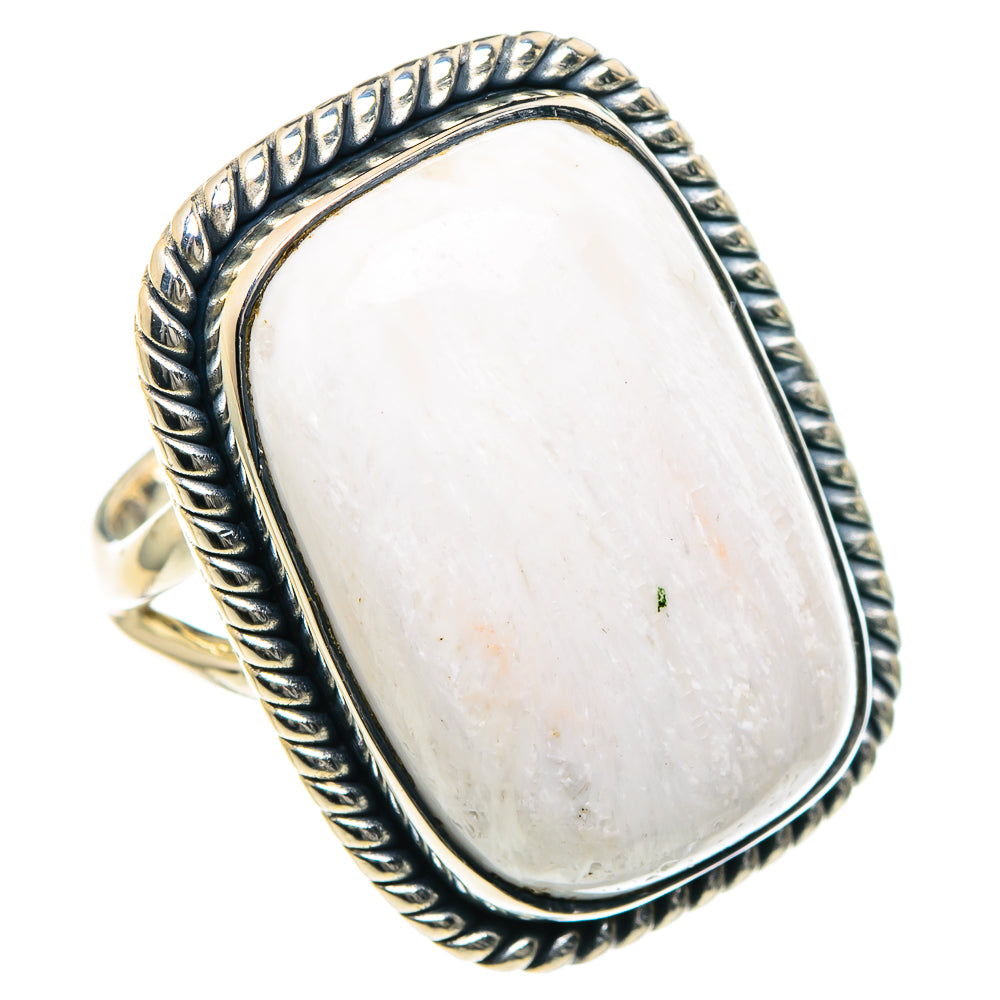 White Scolecite Rings handcrafted by Ana Silver Co - RING93621