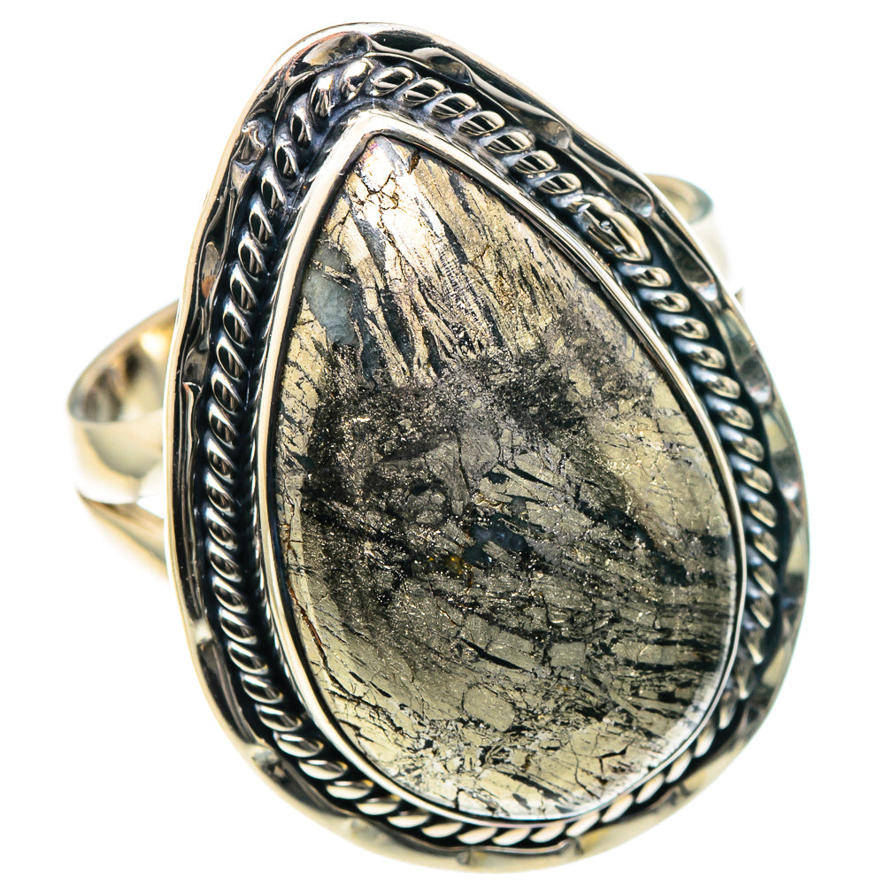 Pyrite Agate Rings handcrafted by Ana Silver Co - RING93623