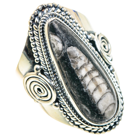 Orthoceras Fossil Rings handcrafted by Ana Silver Co - RING93624